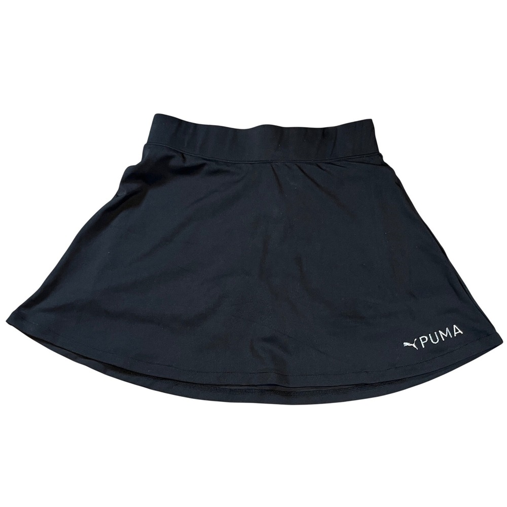 Puma Girls Active DryCell Skort Black Silver Glitter Logo Size XL 16 NWT